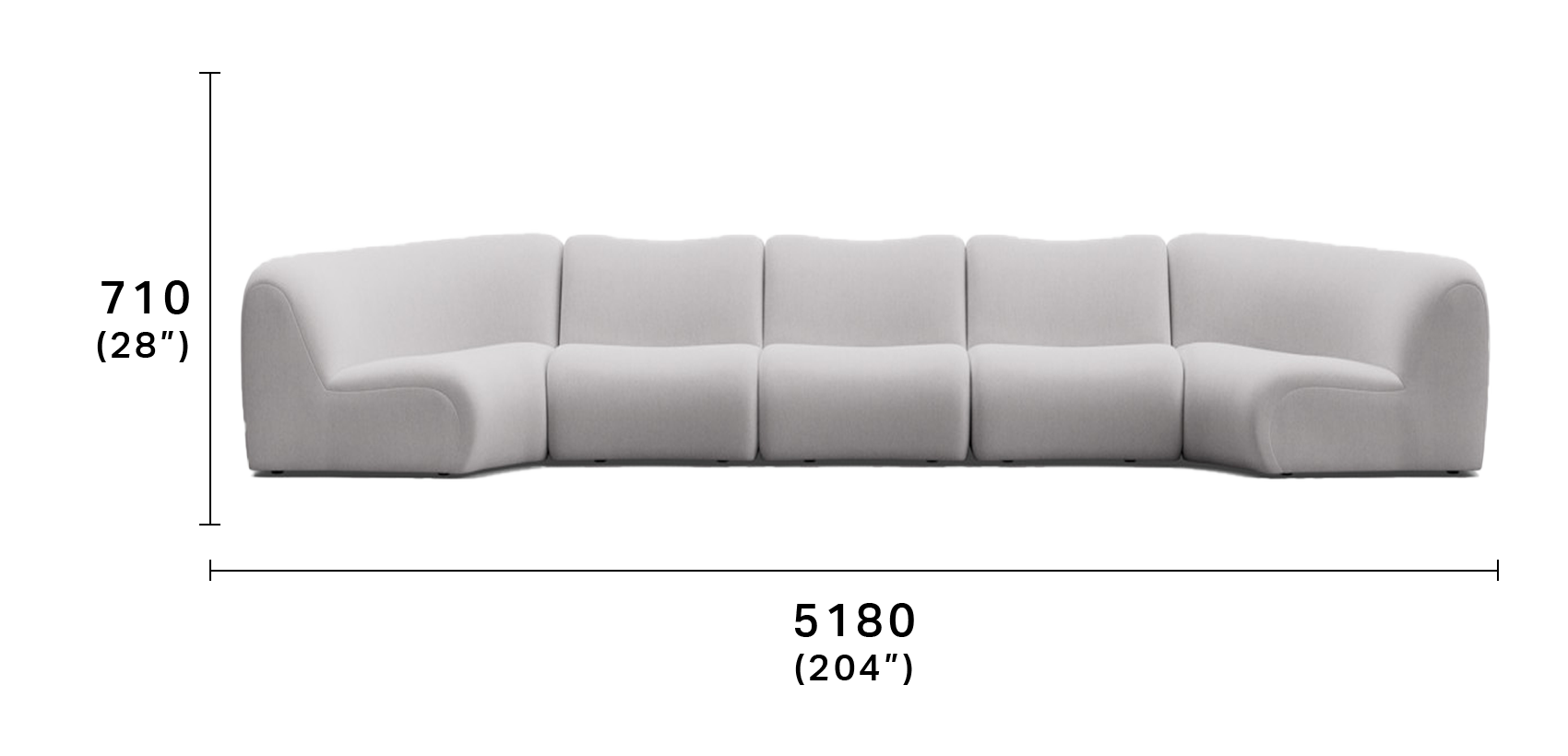 1977 Outdoor Modular Curved U Shape Sofa