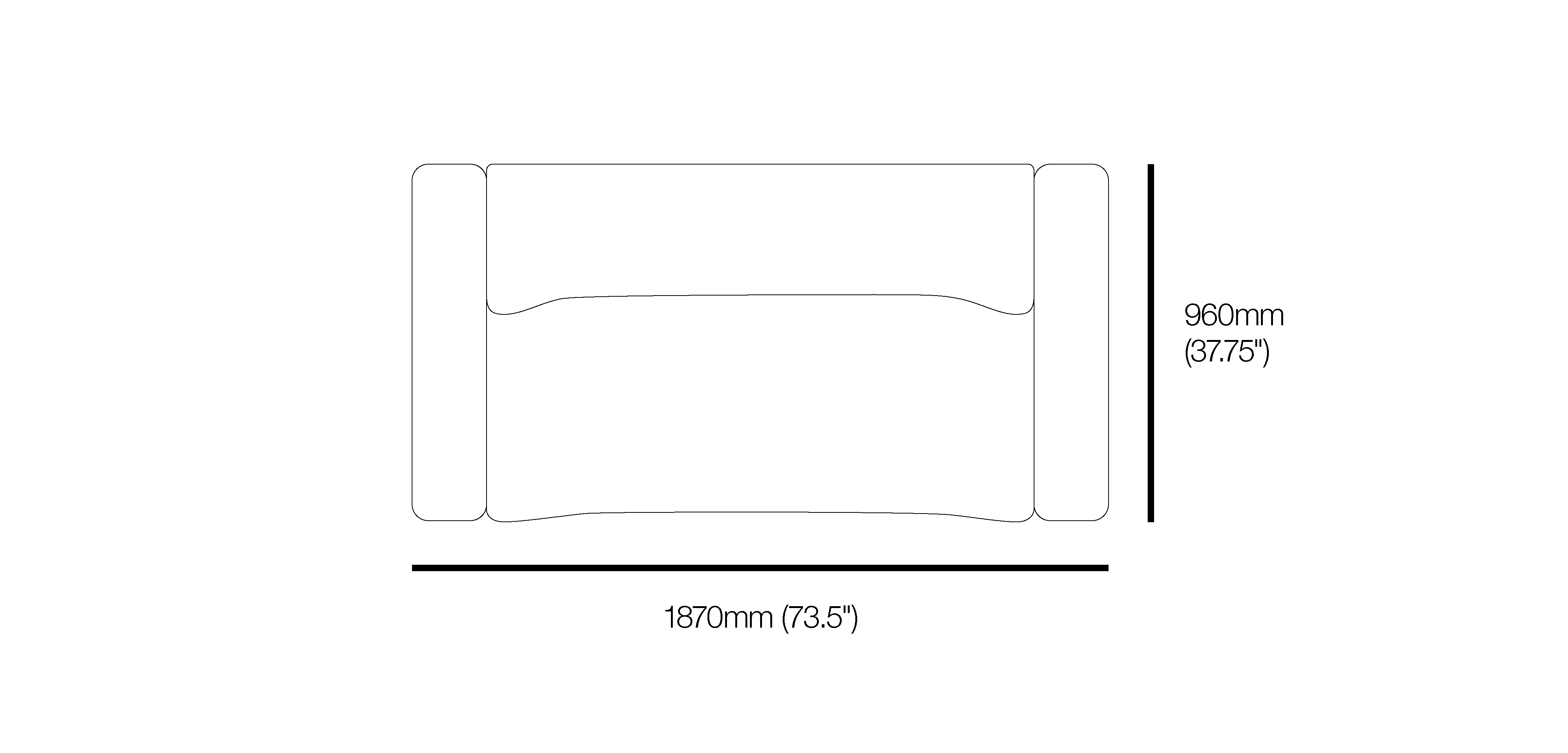 1977 Modular 2 Seater Sofa with Wide Arms