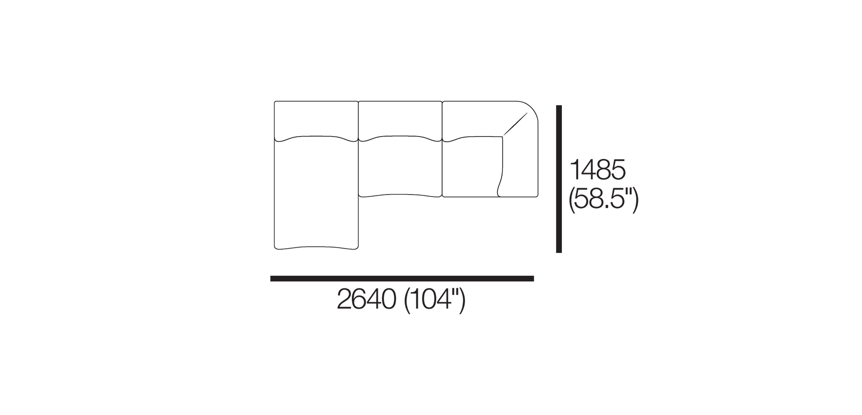 1977 Modular Sofa with Chaise
