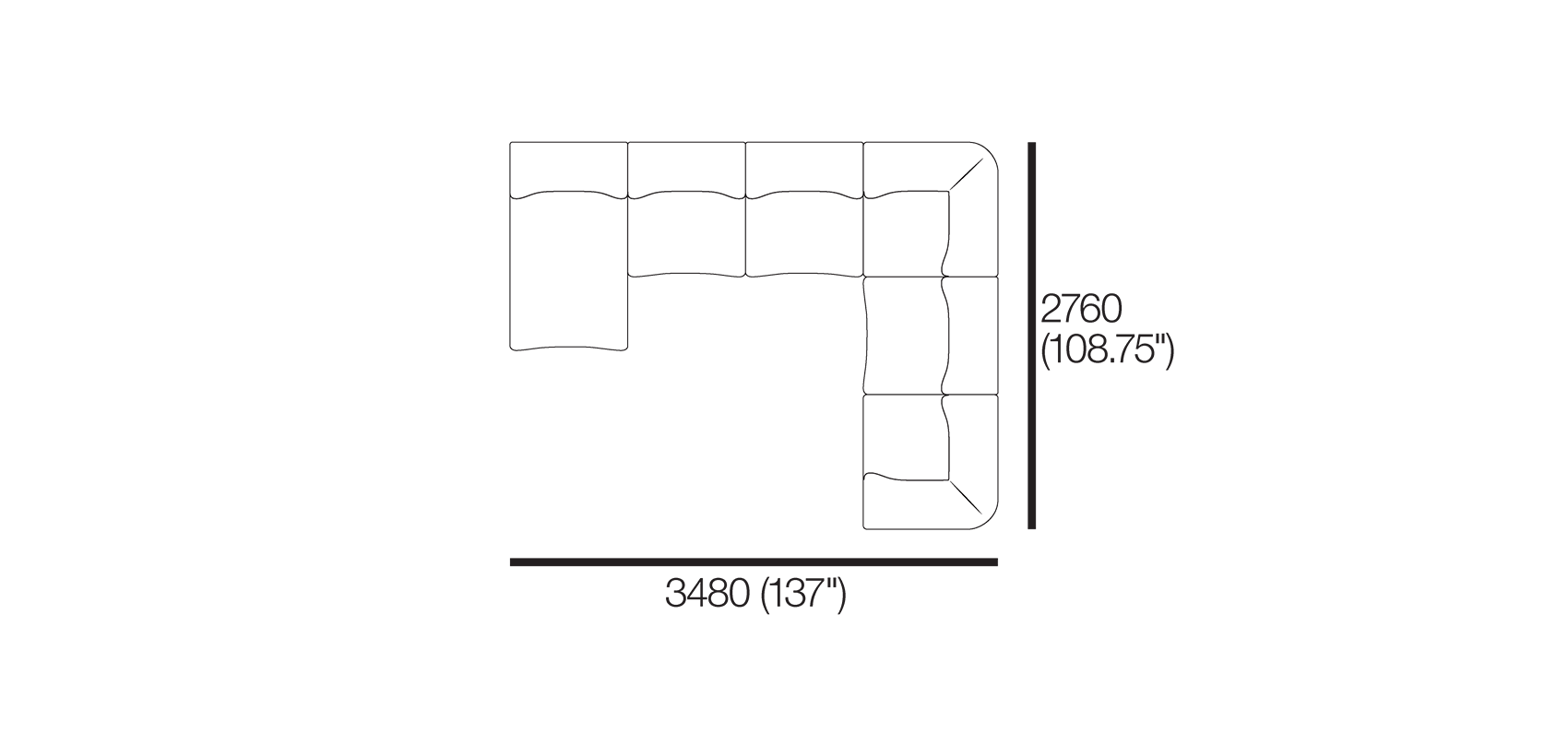 1977 Modular Corner Sofa with Chaise