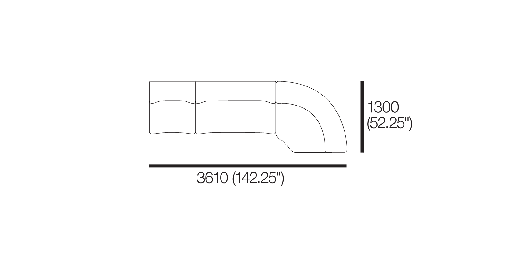 1977 Modular Curved Corner Sofa