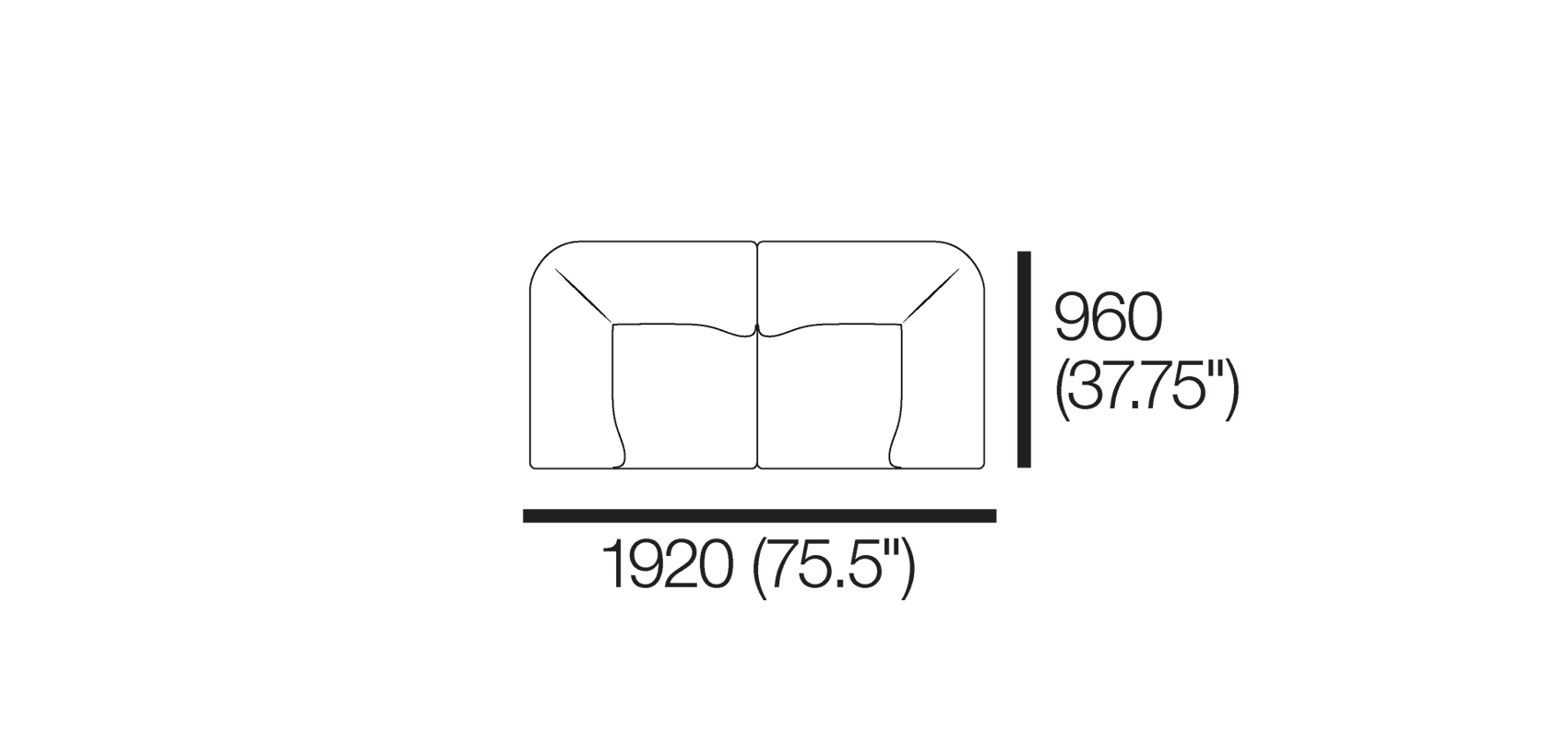 1977 Modular 2 Seater Sofa