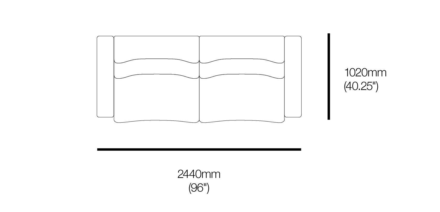 1978 High Back Modular 2 Seater Sofa with Wide Arms