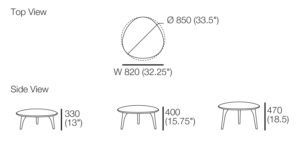 Crescent Marble Table 850