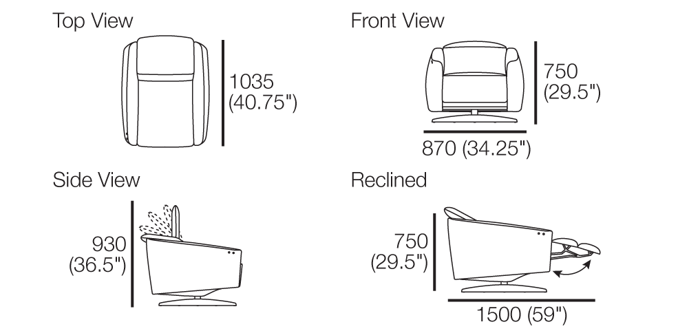 Leon Recliner Armchair with Smart Pockets®