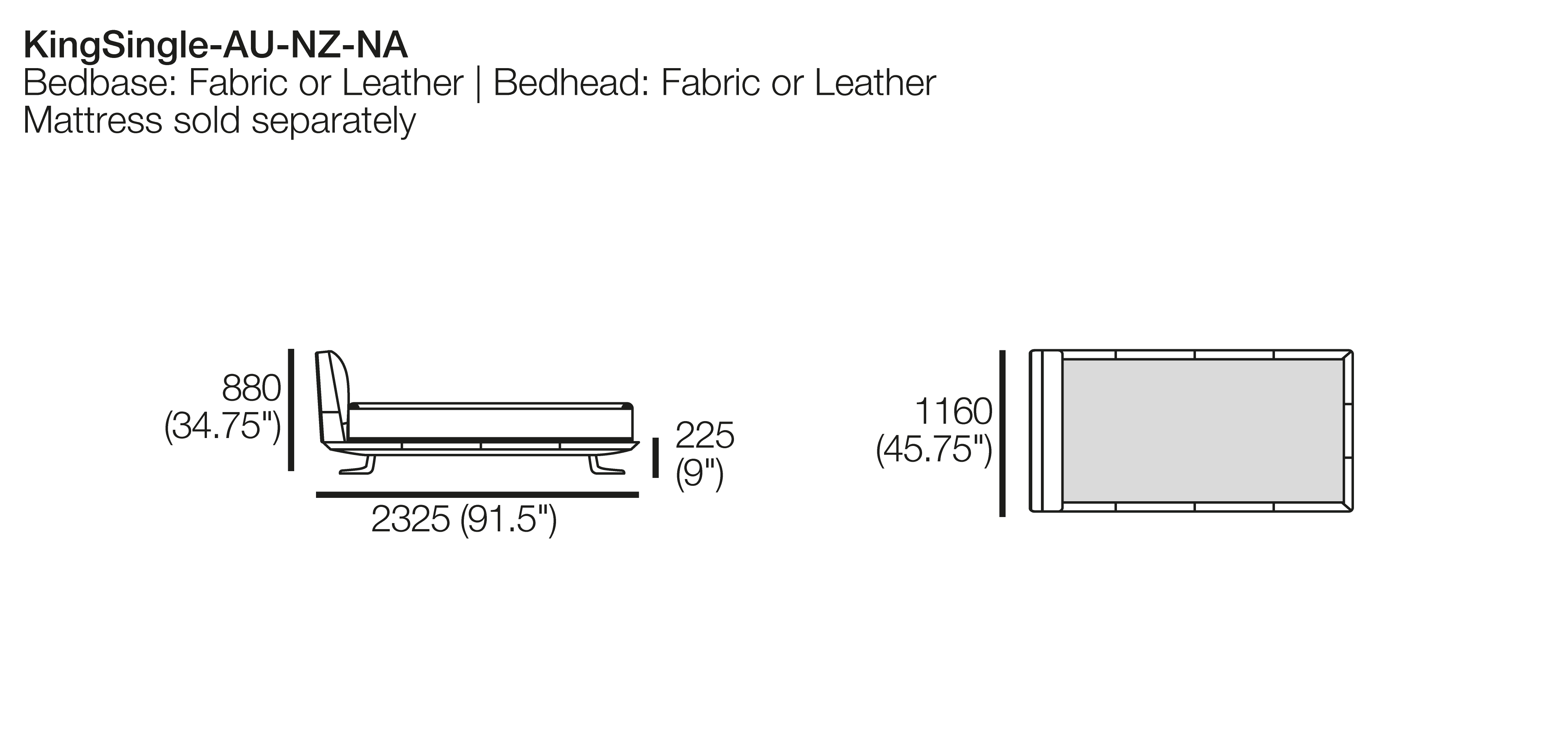Bellaire Bed - King Single Size with Smart Pockets®