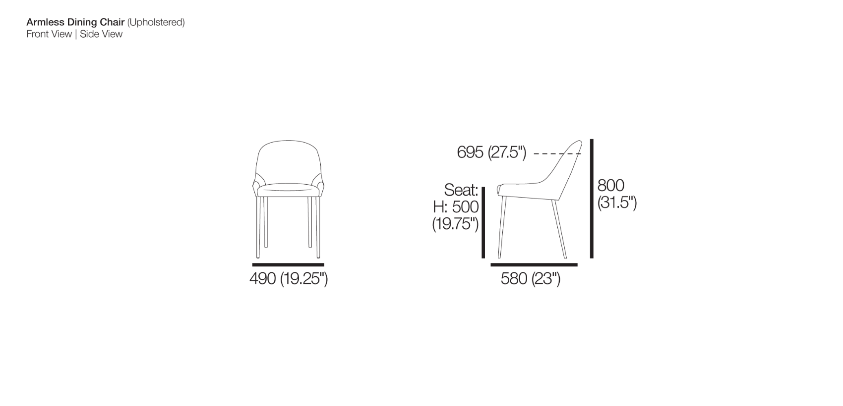 Quay Outdoor Armless Dining Chair