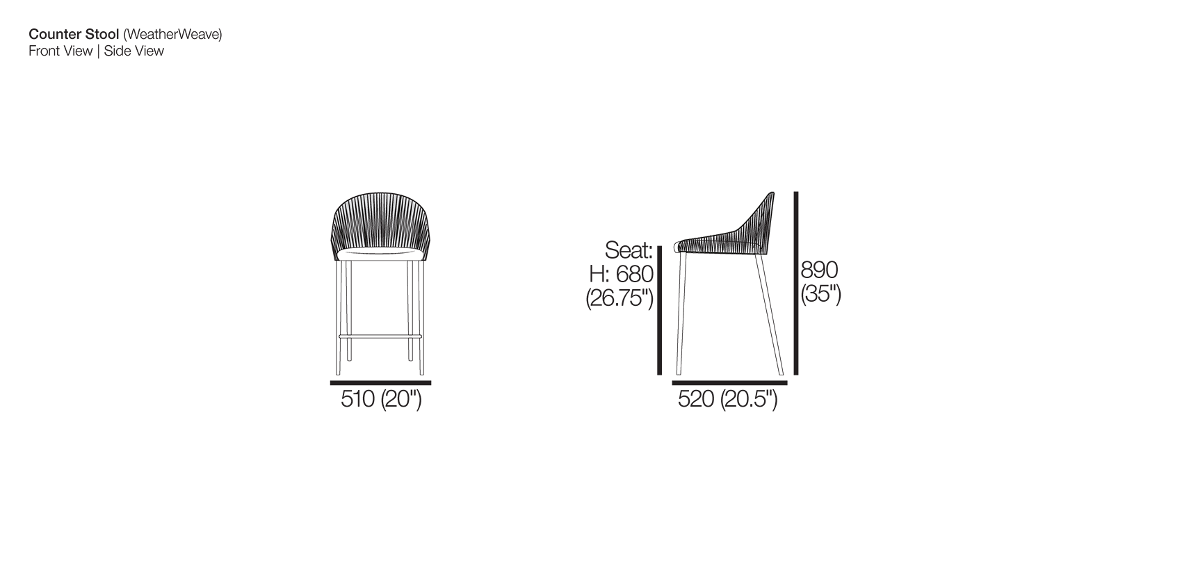 Quay Outdoor Woven Counter Stool