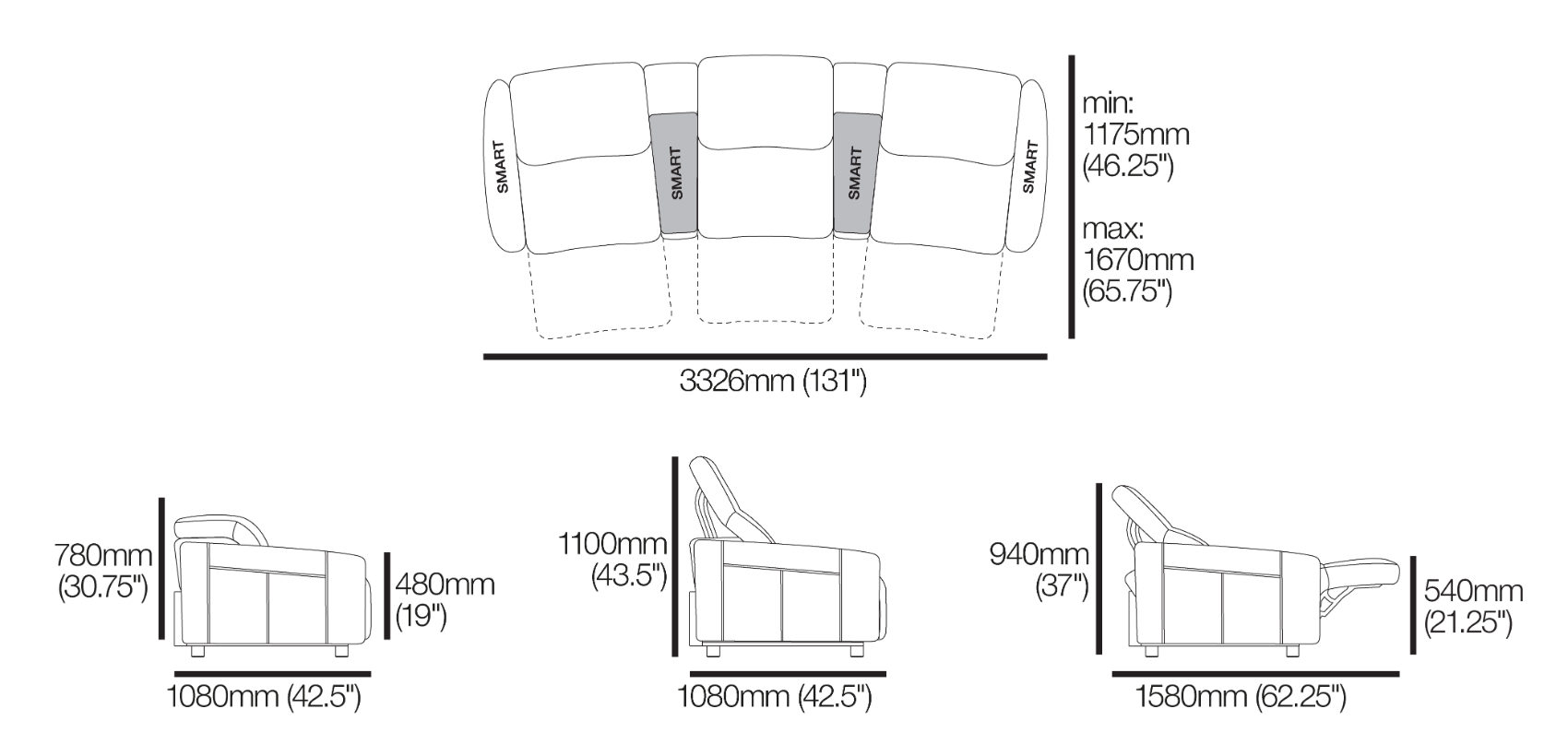 King Cinema Premiere 3-Seater Recliner