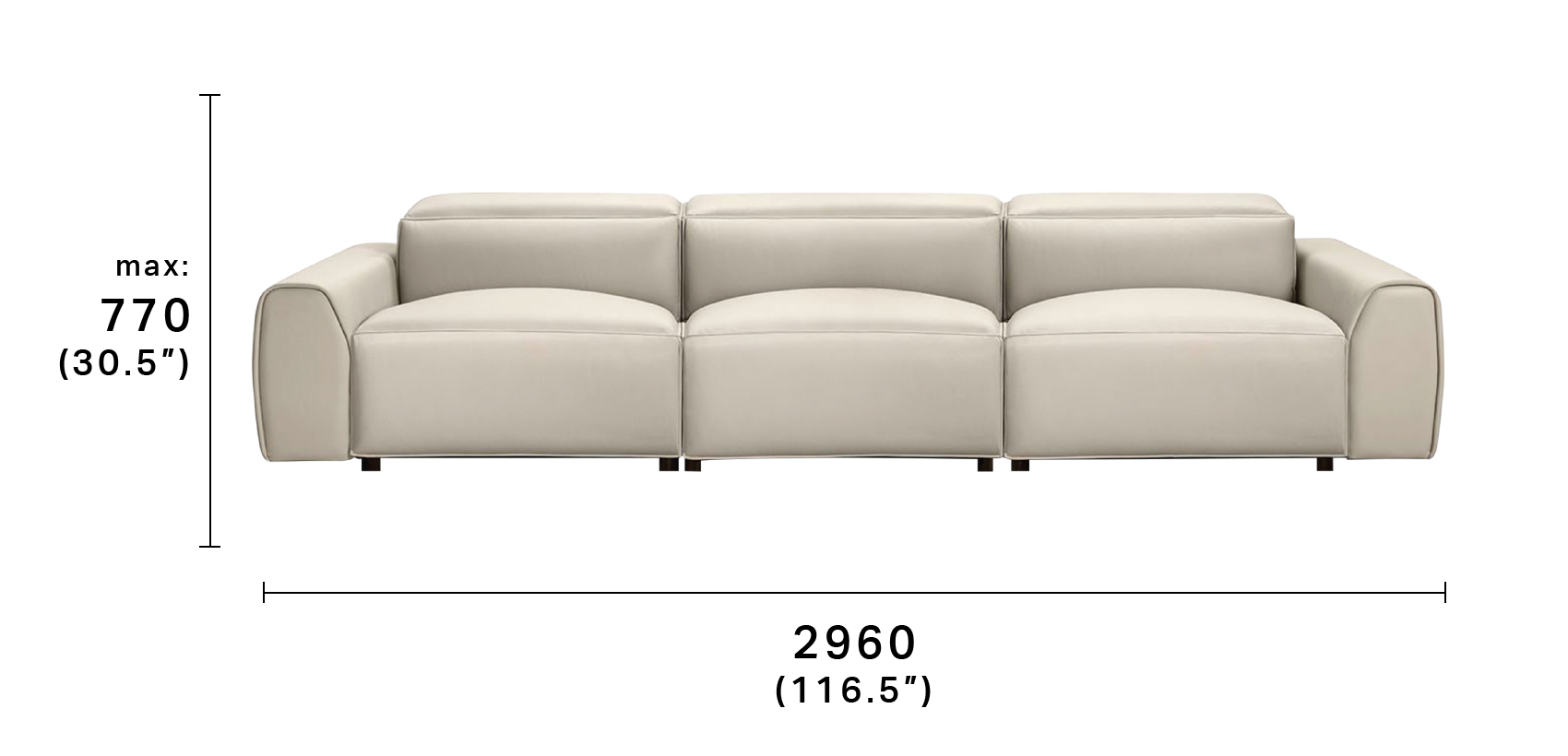 Nimbus 3 Seater Recliner with Wide Seats and Smart Arms