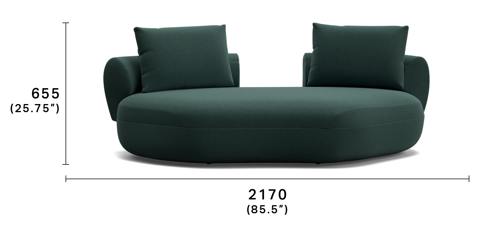 Aura Island Sofa with Large Back Cushions and Bolsters