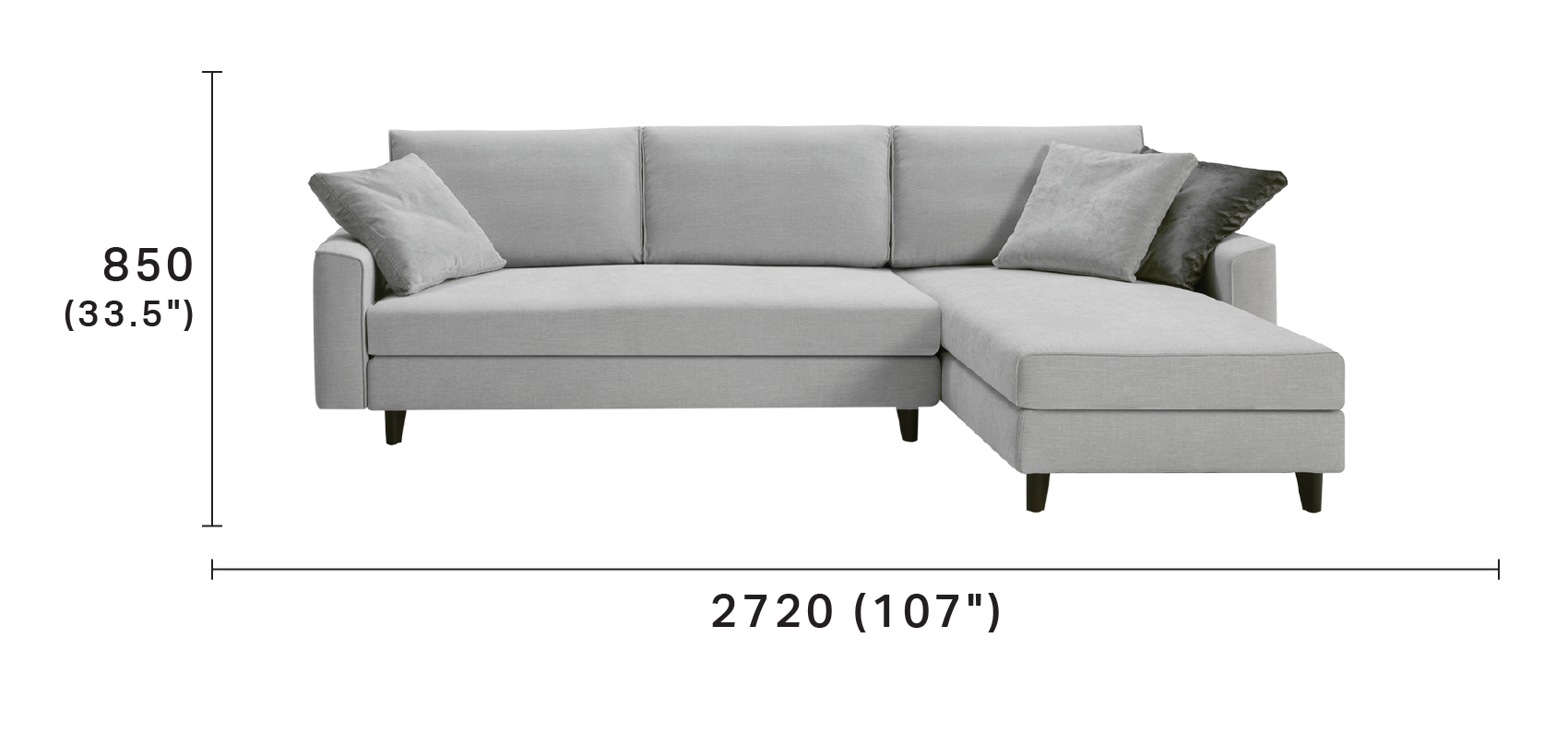 Delta Modular Sofa with Chaise and Smart Pockets®