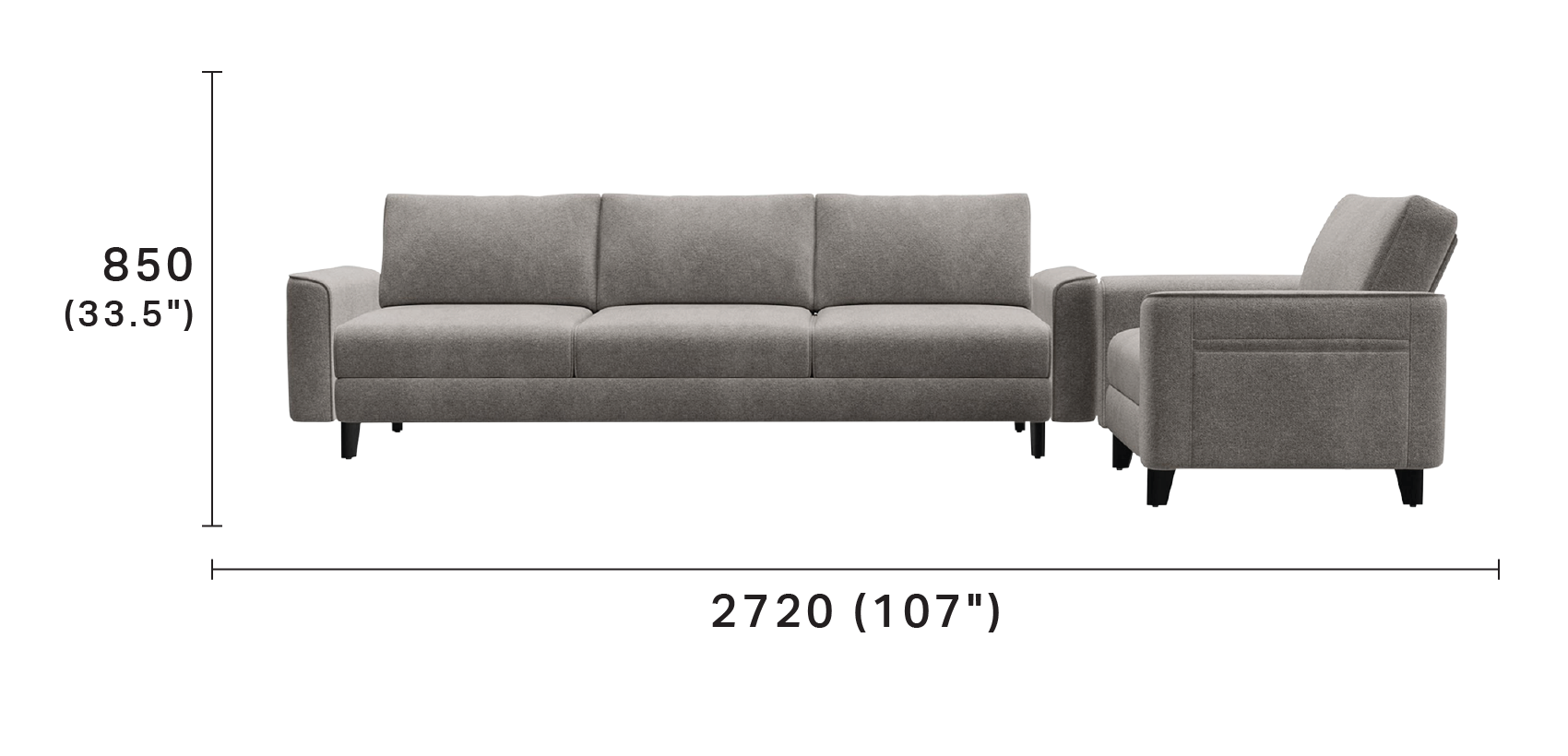Delta 3 Seater Sofa and Armchair