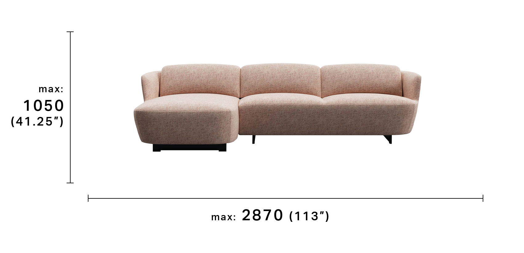 Fleur 3 Seater Chaise Package LH