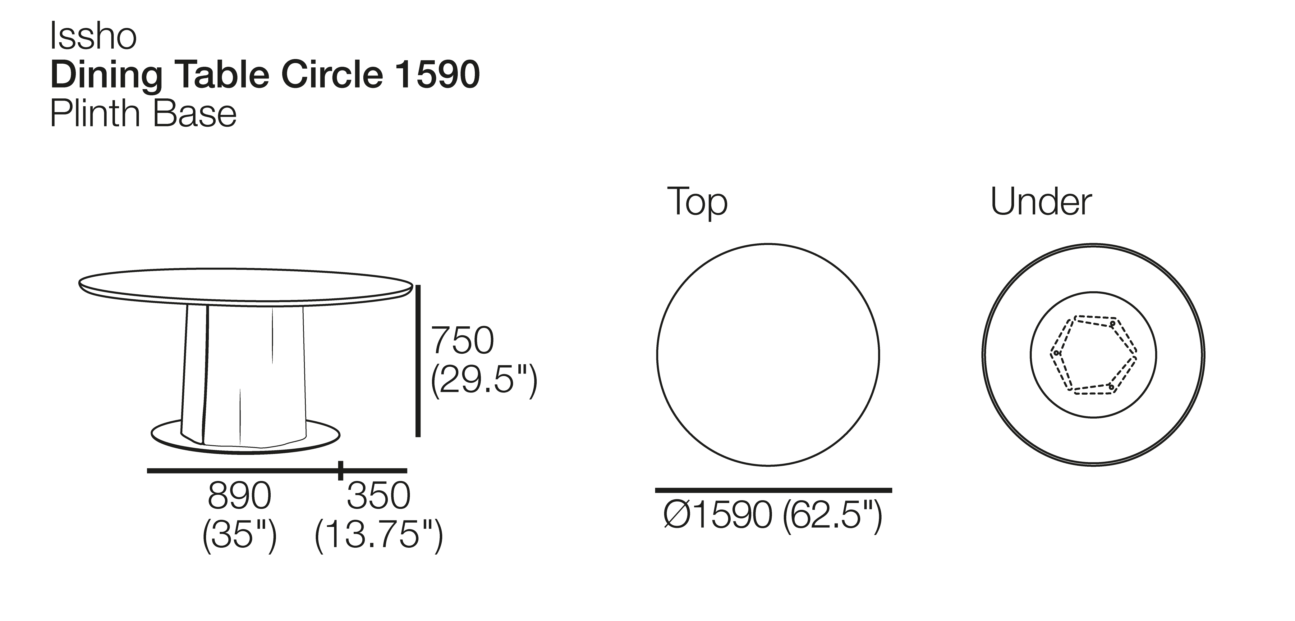 Issho 6 Seater Round Dining Table with Ceramic Top