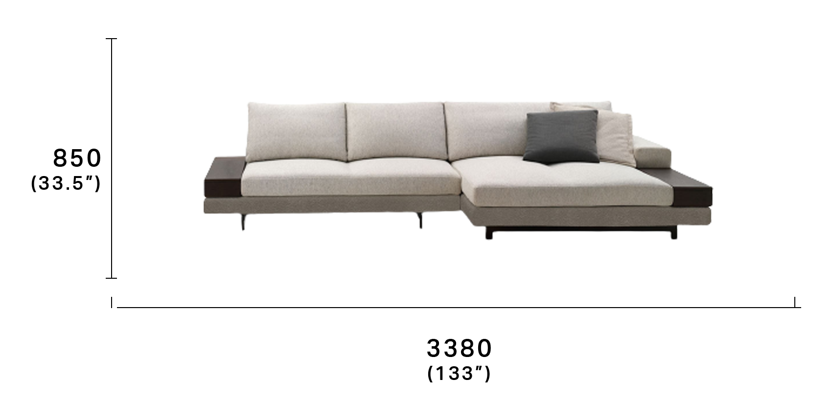 Kato Modular Sofa with Double Chaise
