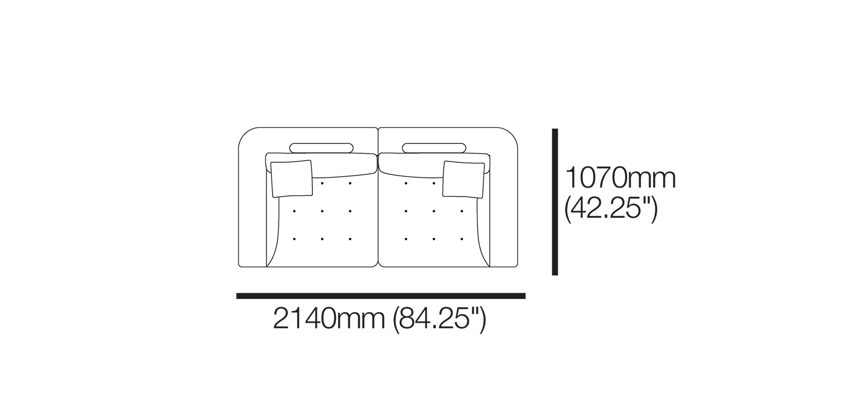 Max 2 Seater Modular Sofa