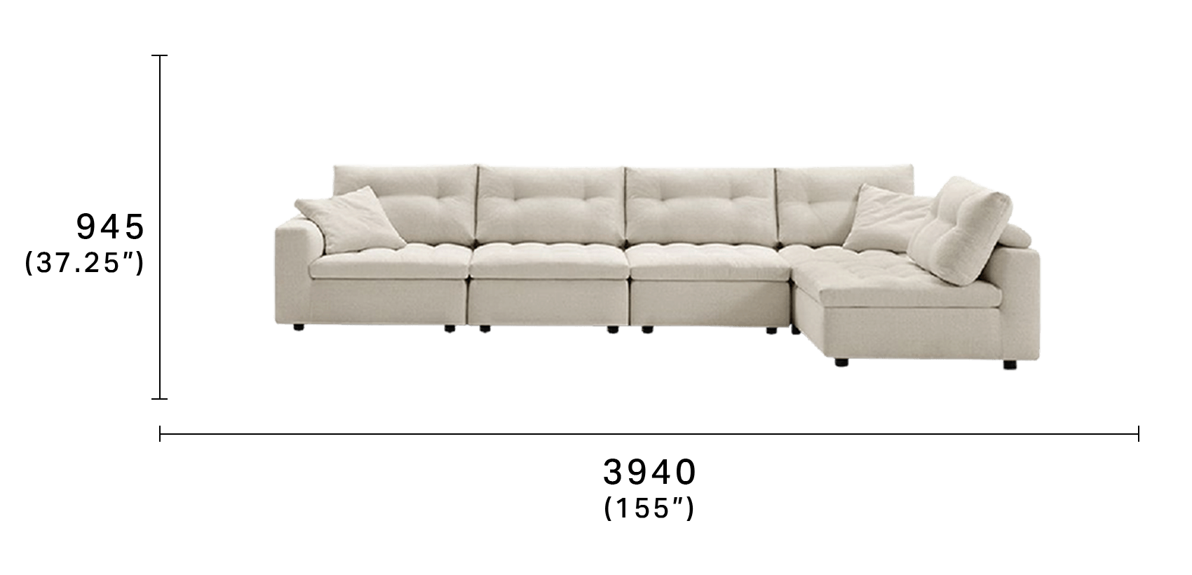 Max Modular Corner Sofa with Ottoman