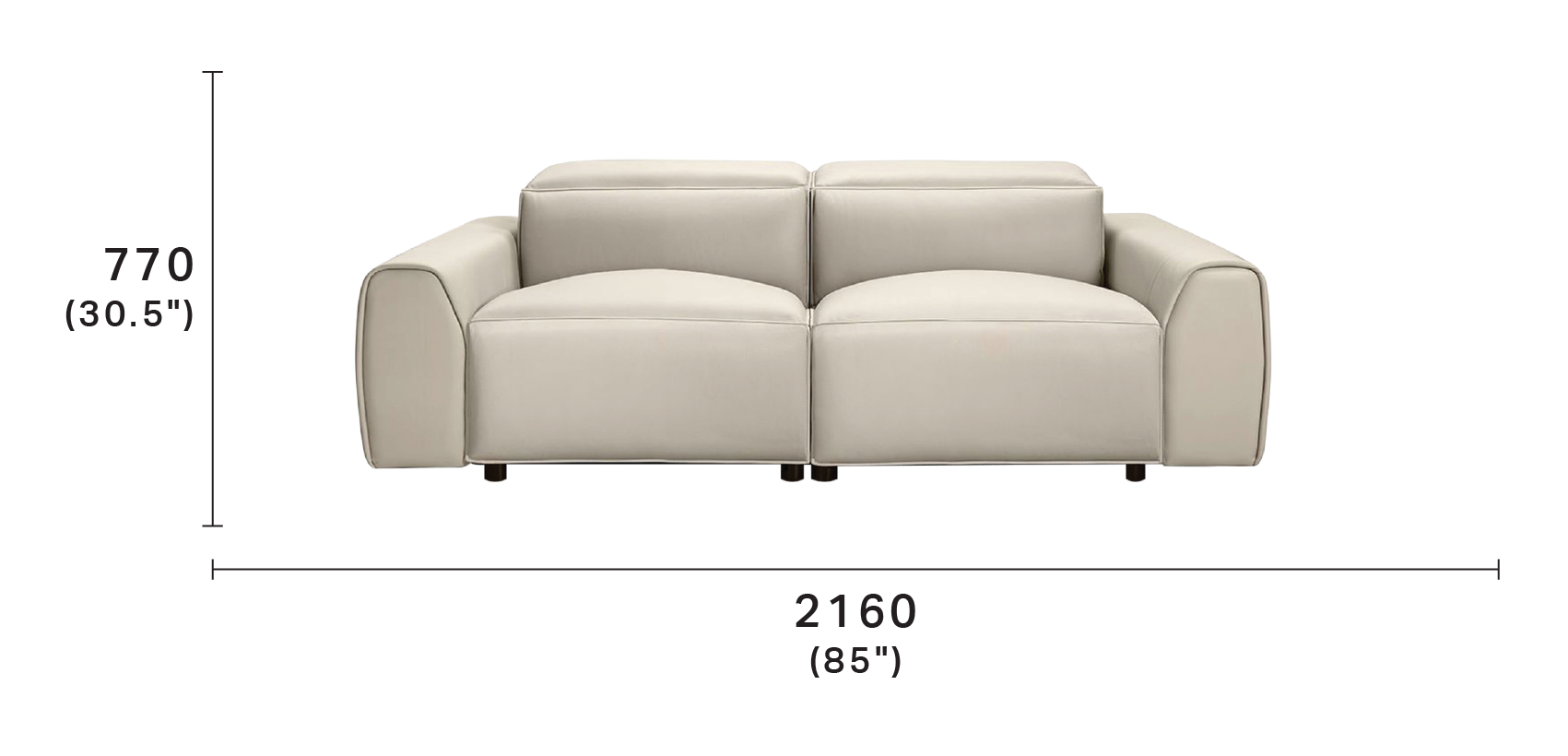 Nimbus V 2 Seater 800 RW Smart - Wide Arm