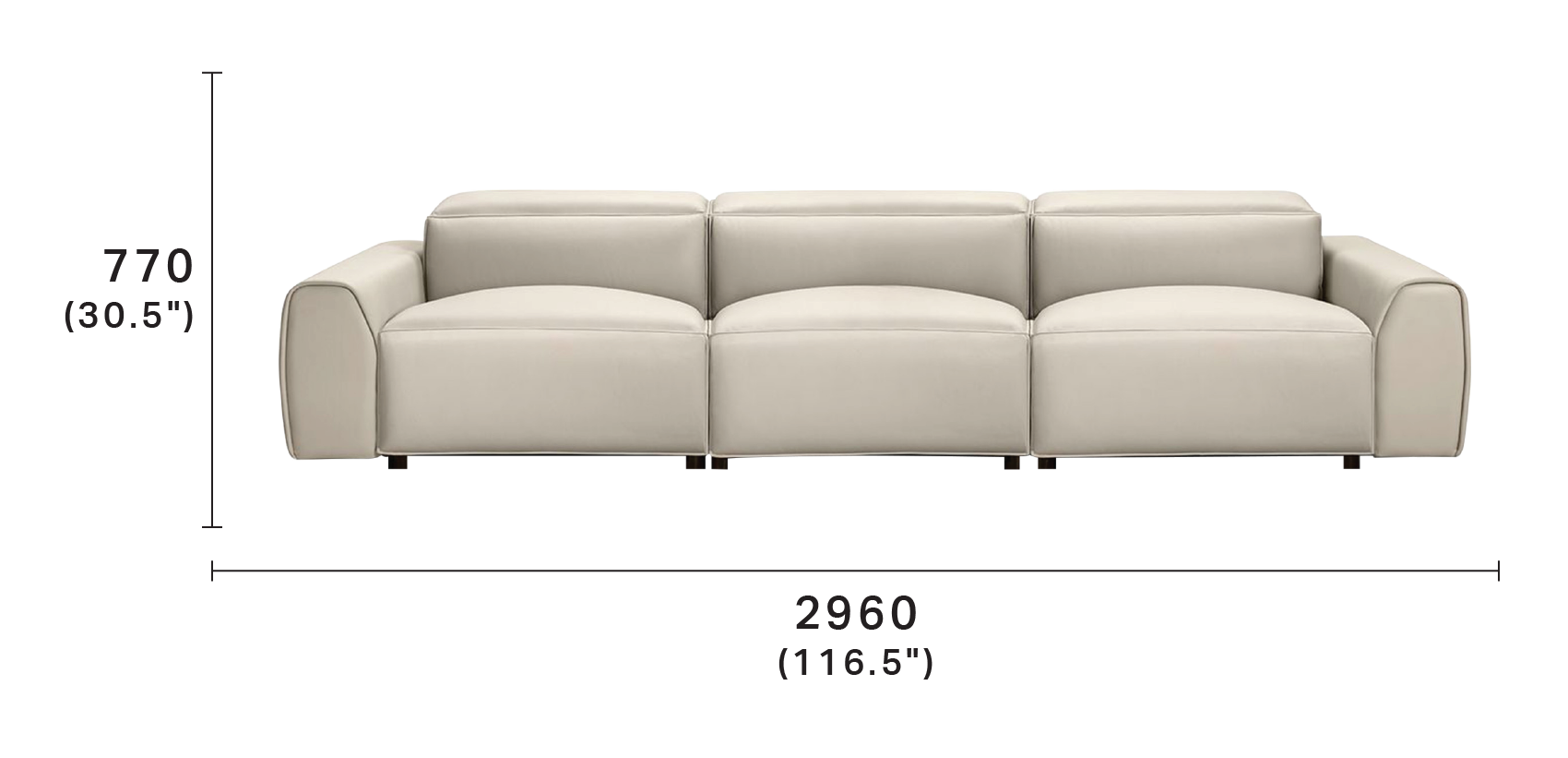 Nimbus V 3 Seater 800RW Smart - Wide Arm