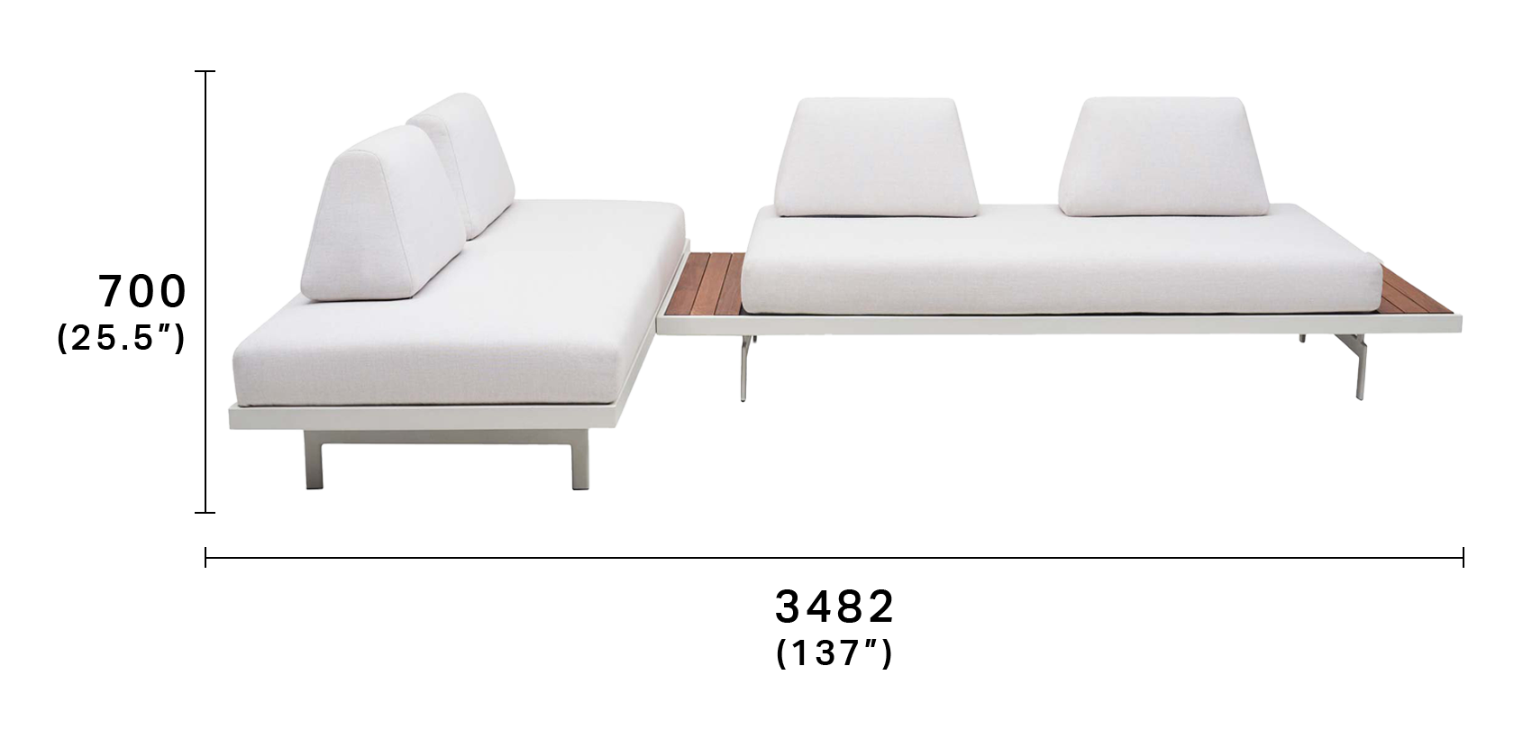 Plateau Outdoor Two 2 Seater Sun Lounges