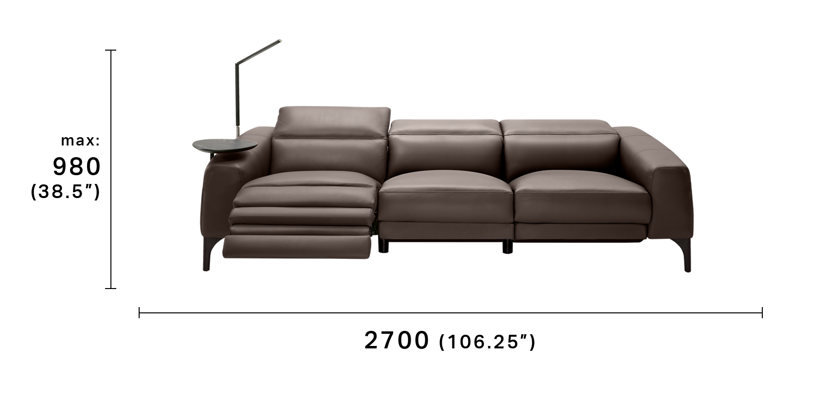 Reo 3 Seater Recliner Sofa with Smart Pockets®