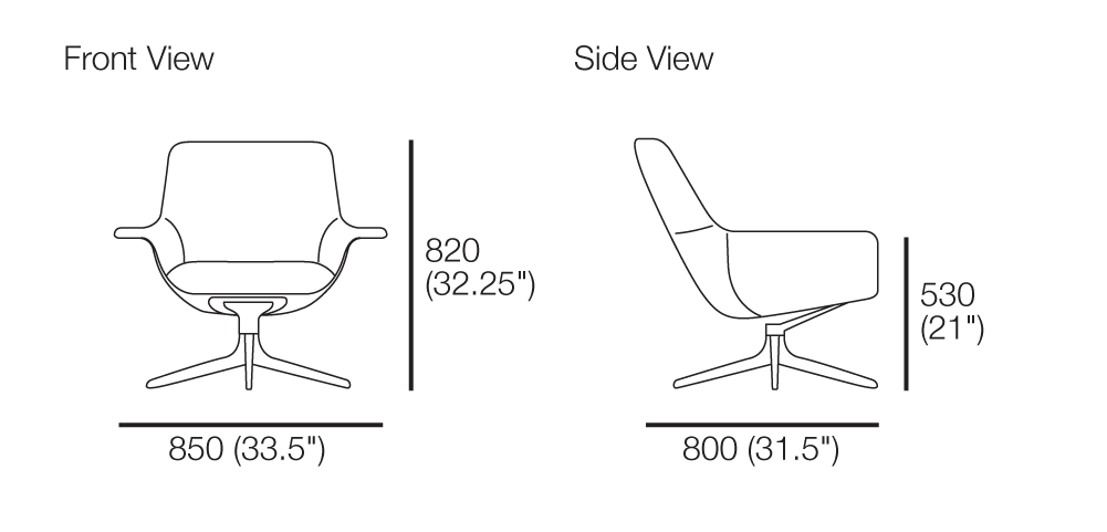 Seymour Low Back Chair with Swivel Base