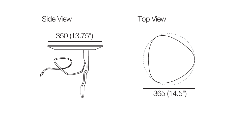 Smart Crescent Charge Table - Timber