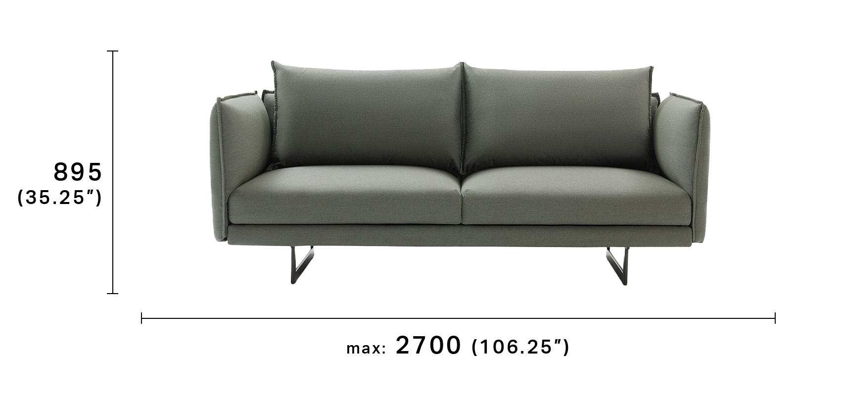 Zaza Outdoor 2.5 Seater Sofa