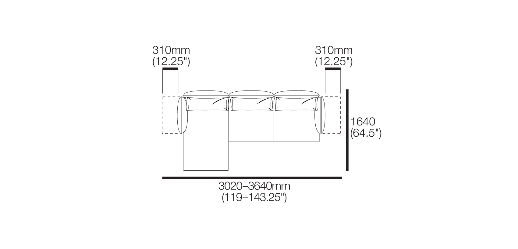 Zaza Outdoor Modular Sofa with Chaise and Deep Seats