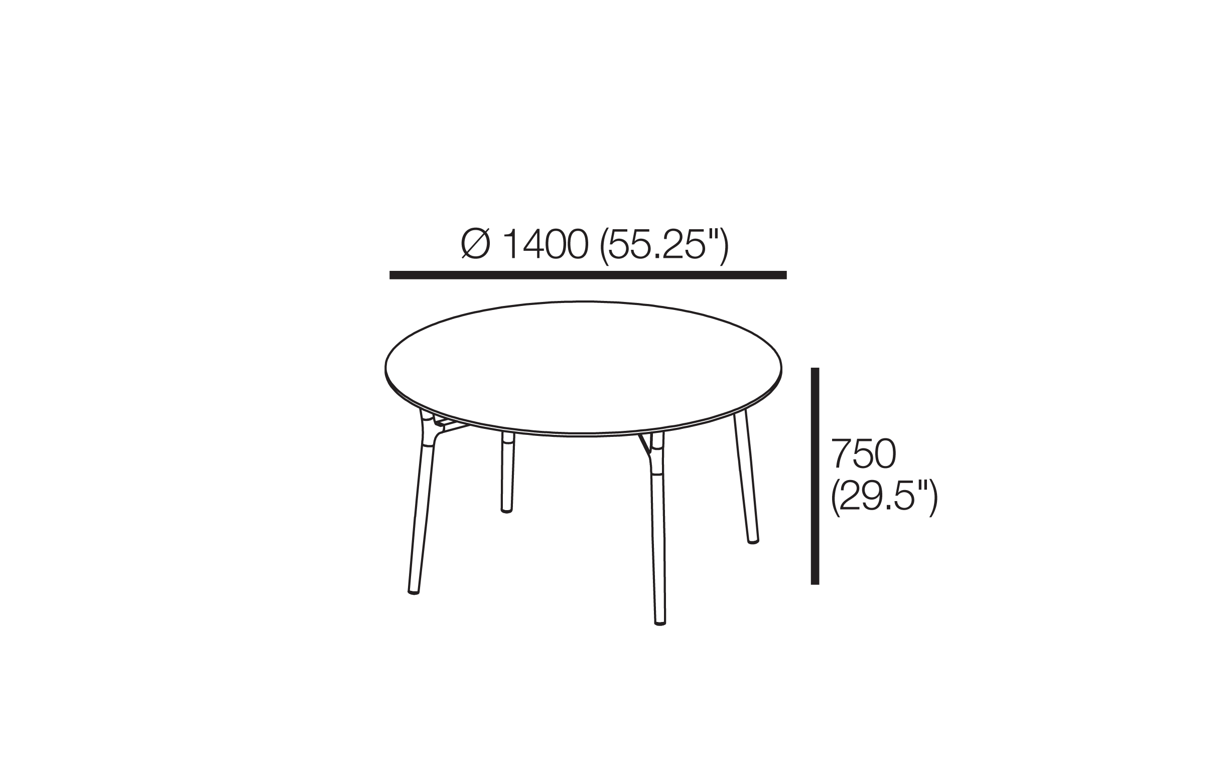 Olive Outdoor 4 Seater Round Dining Table