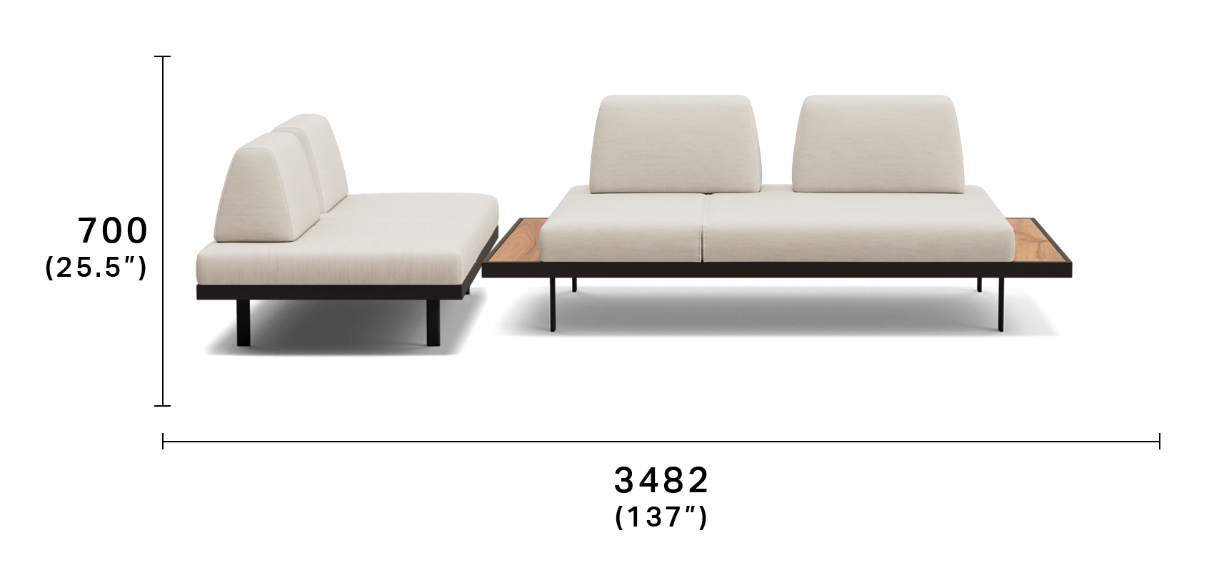 Plateau Outdoor Two 2 Seater Sun Lounges