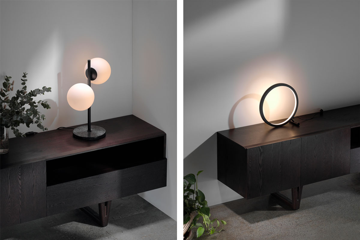 Interior design shop table lamps