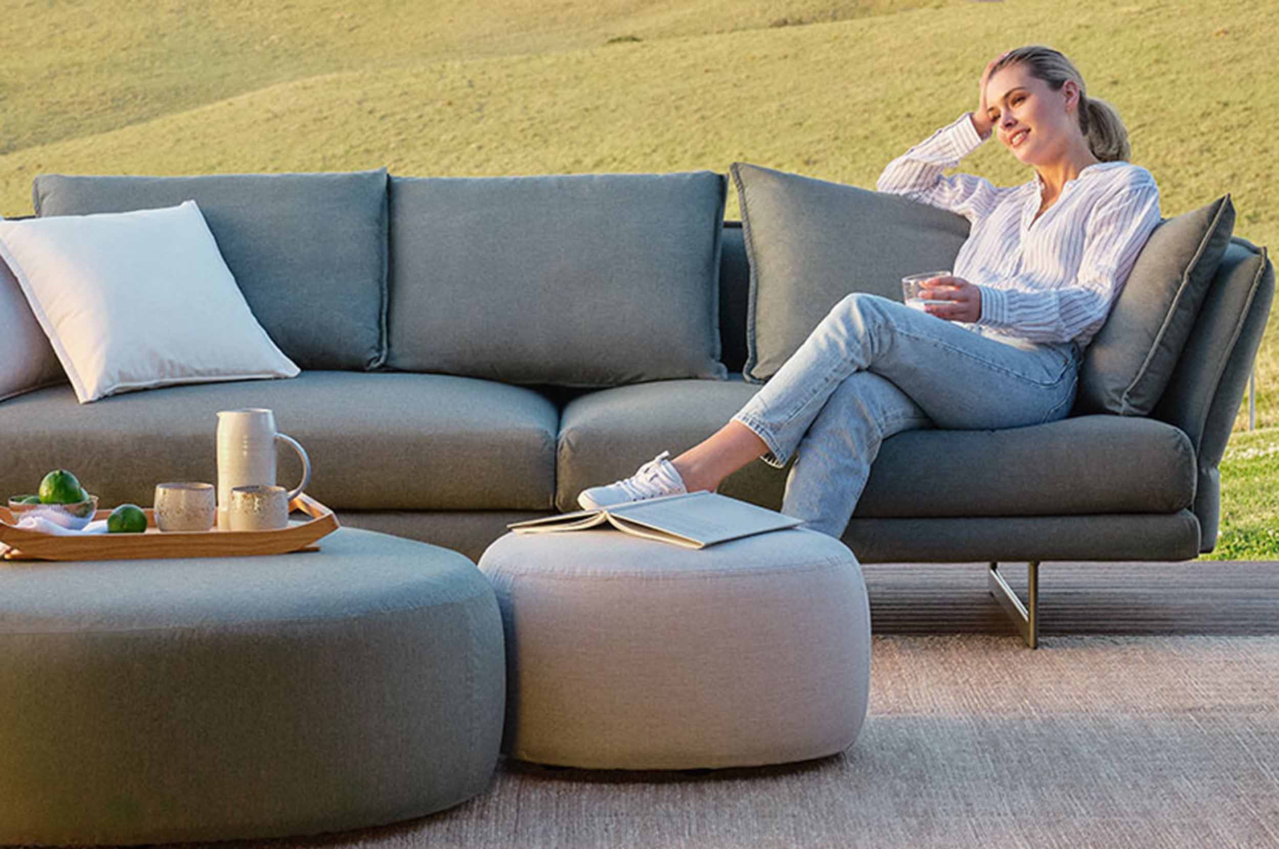 Crescent Outdoor Ottoman Small King Living