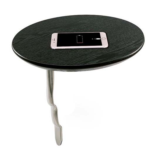Smart Round Charge Table - Timber