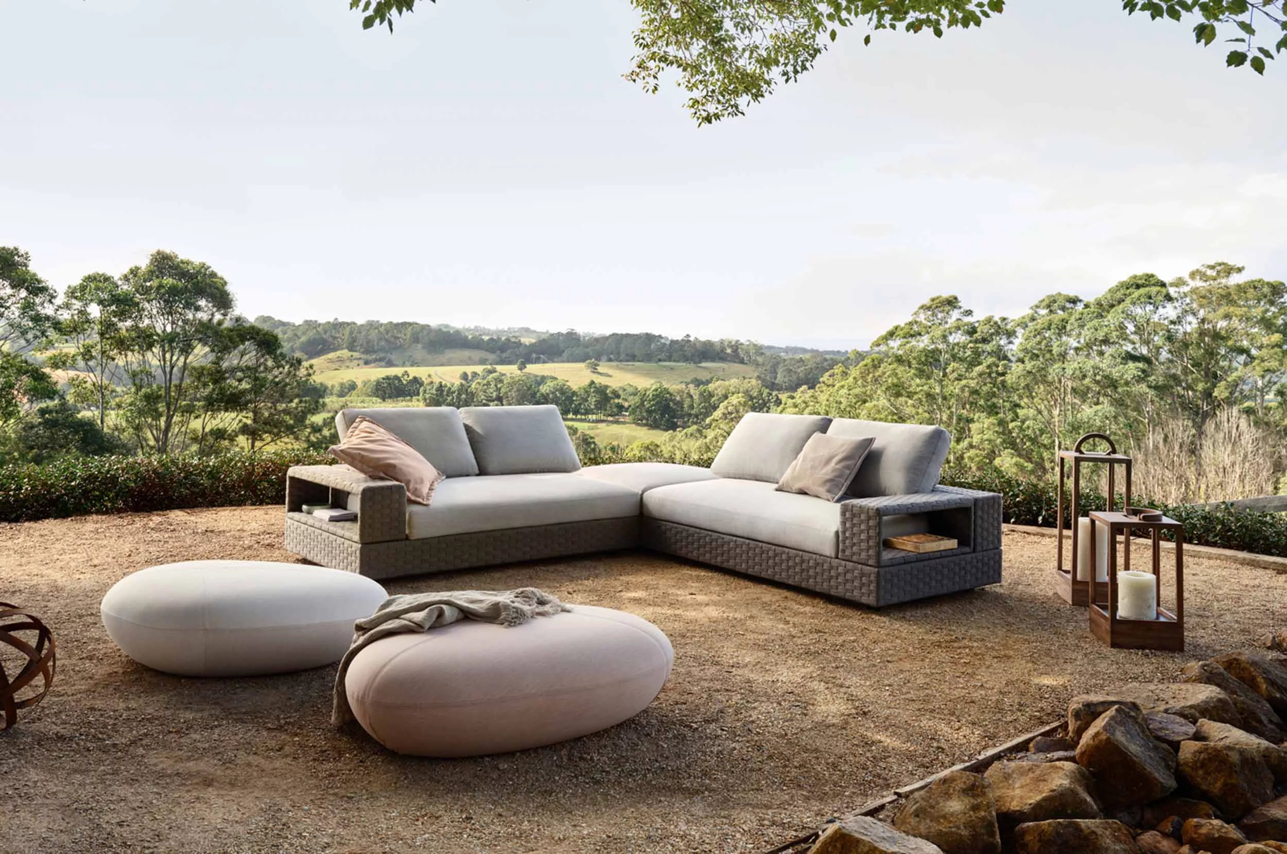 Corner Sofa Set Outdoor Sofa With Storage For Cushions Luxury - Main Image