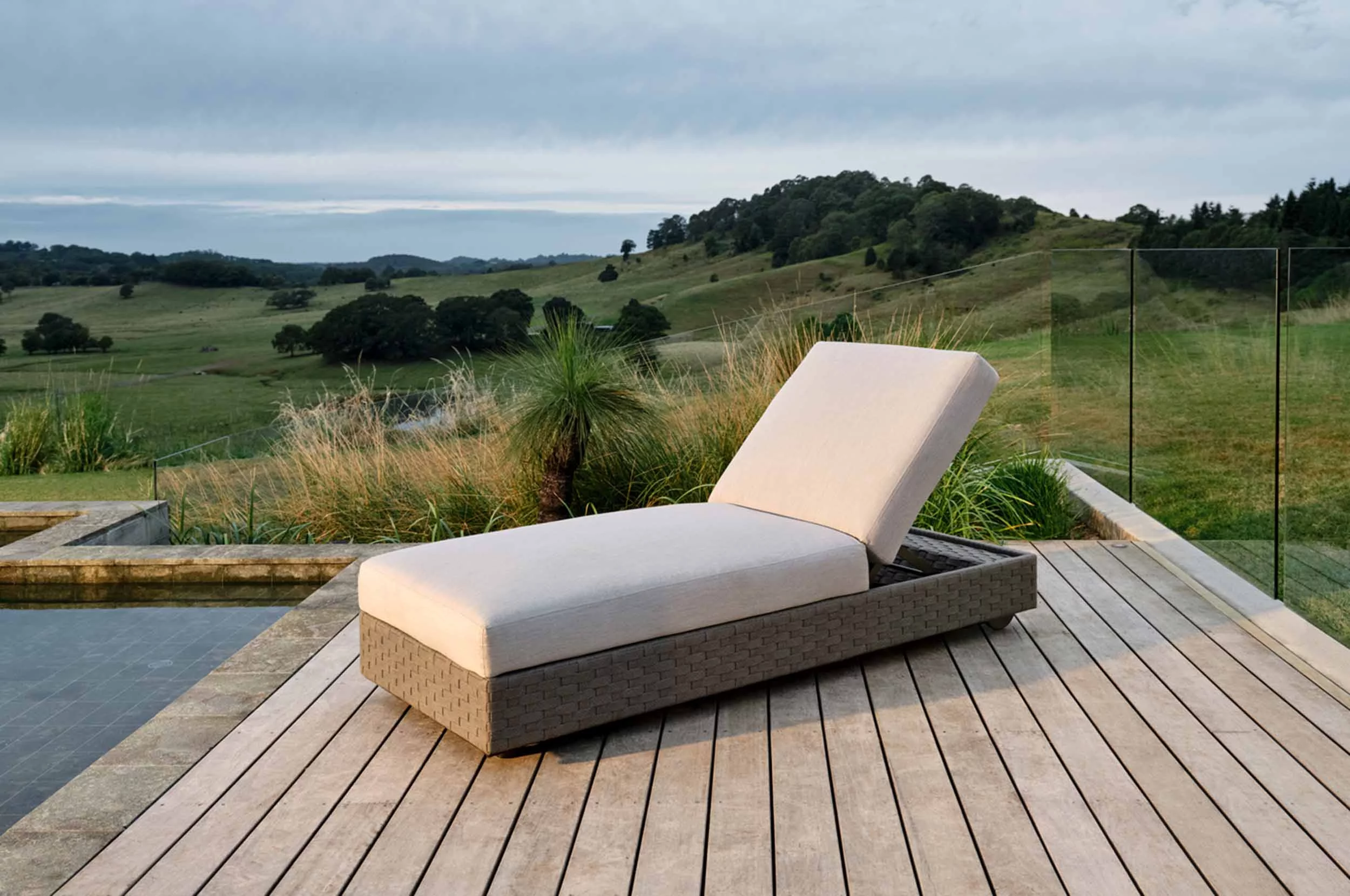 Jasper Outdoor Reclining Sun Lounge with Storage
