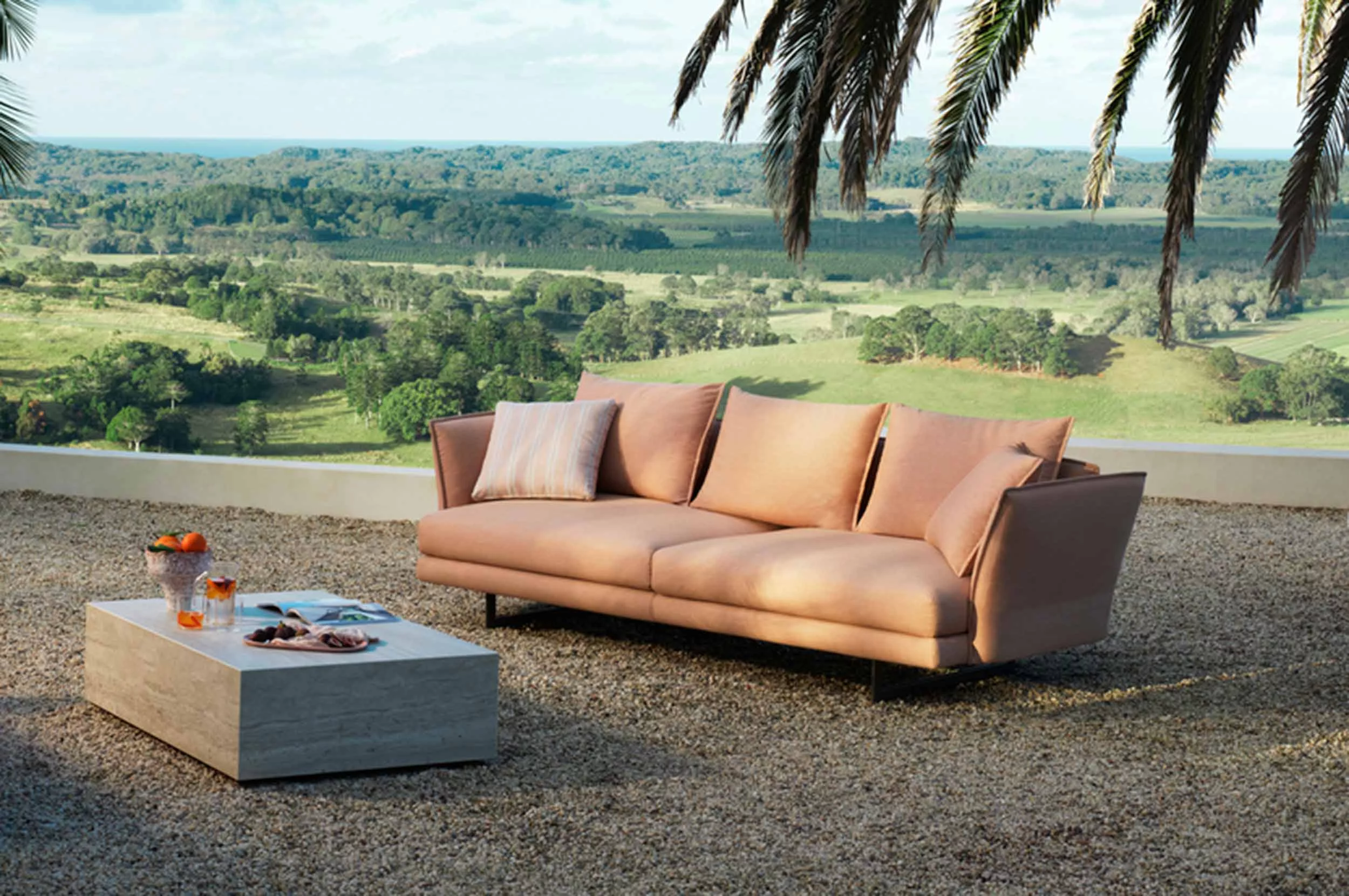 Zaza Outdoor Seater Sofa with Deep Seats and Adjustable Arms