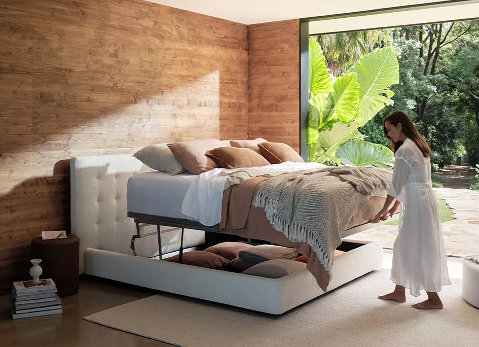 King living storage bed discount
