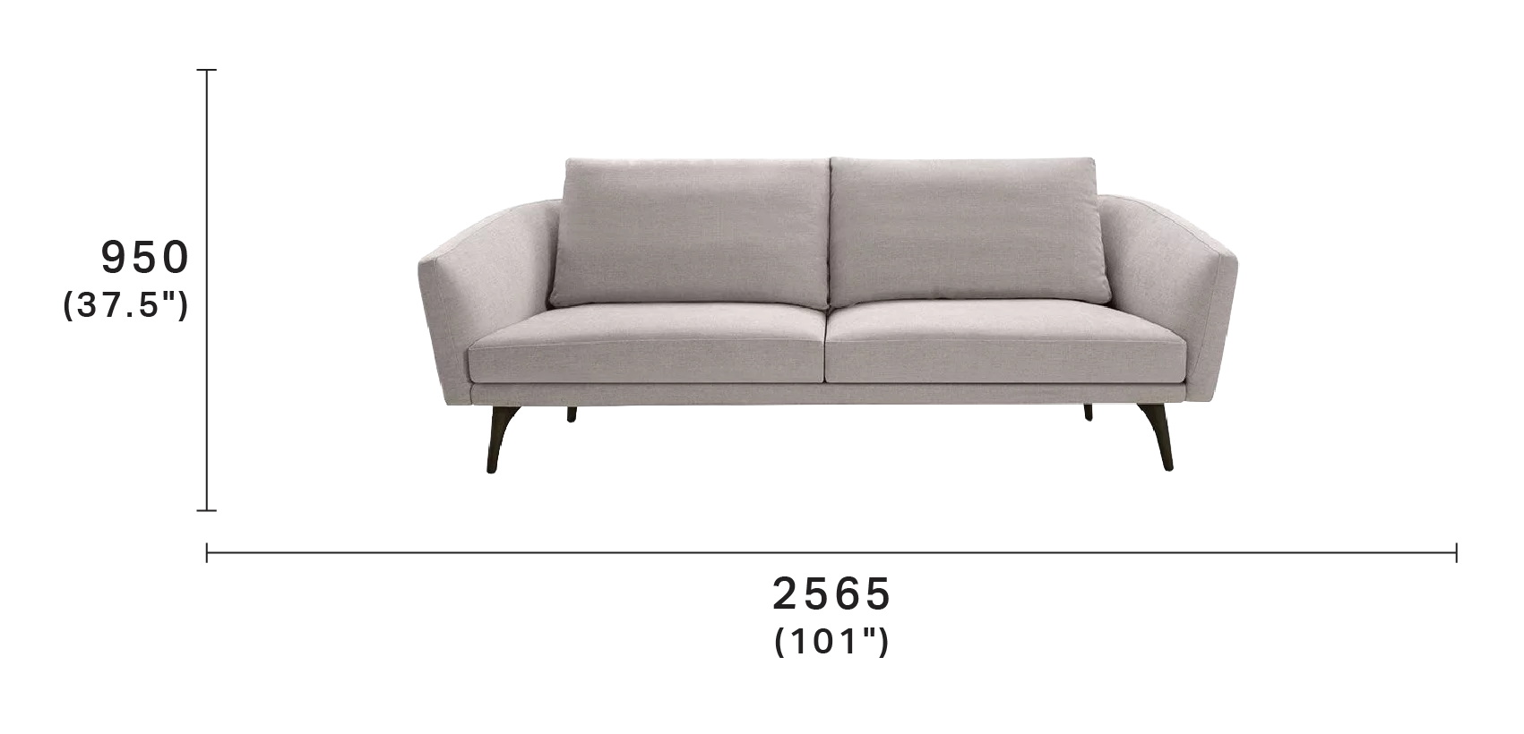 King Boulevard 2.5 Seater Sofa with High Back Cushions
