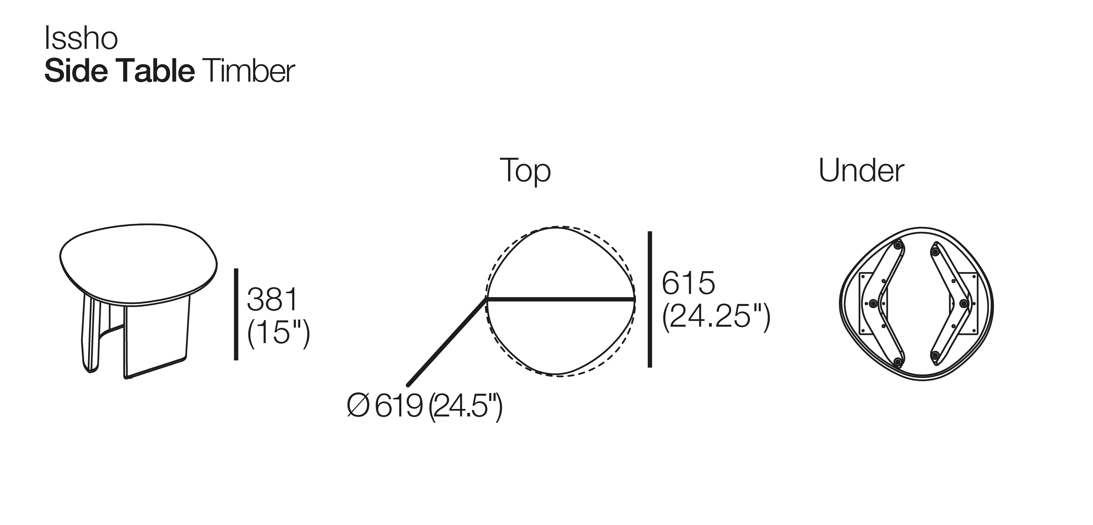 Issho Side Table Base