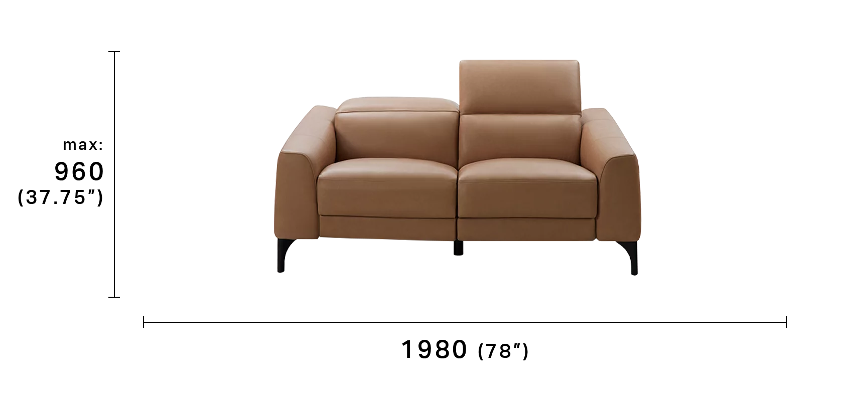 Reo 2 Seater Sofa with Smart Pockets
