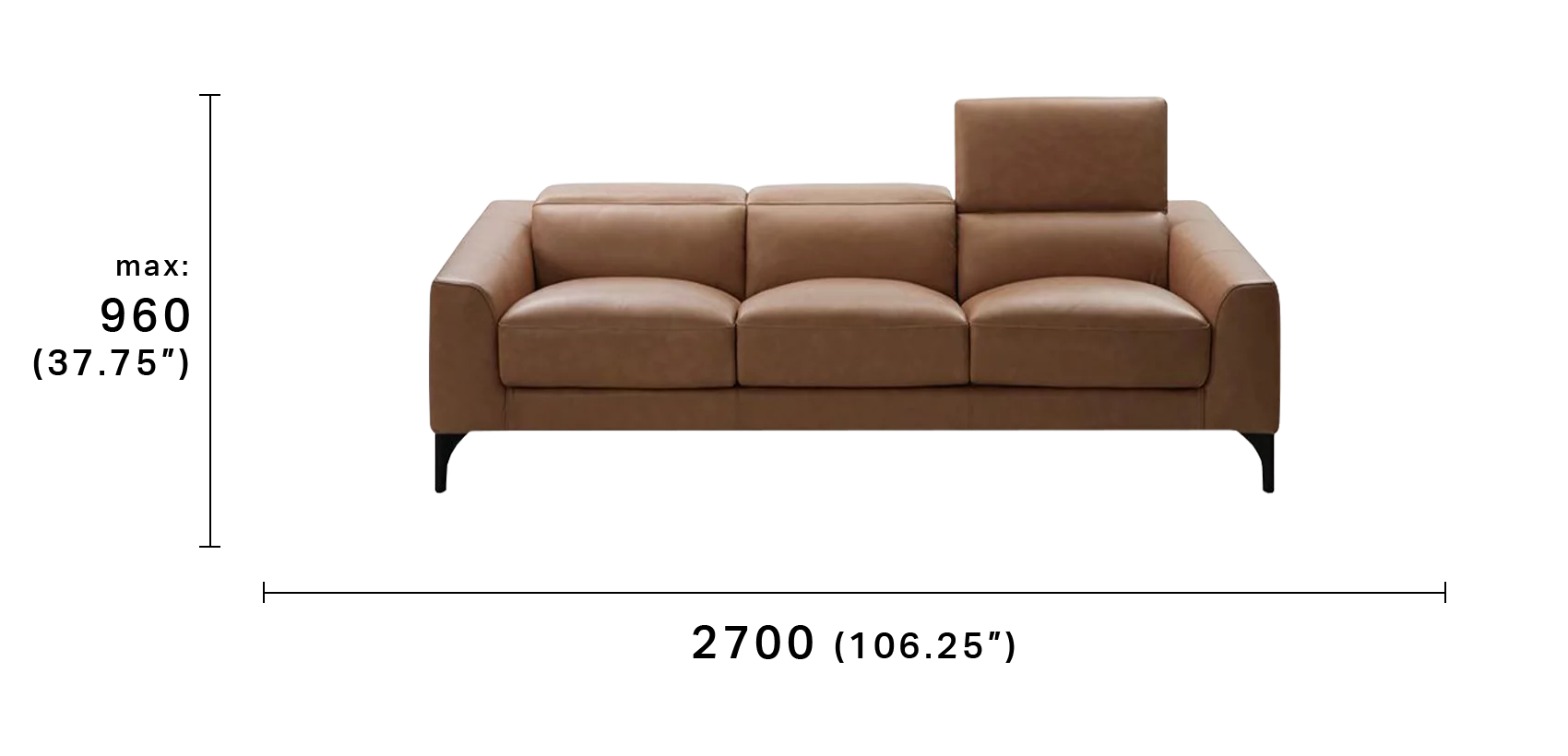 Reo 3 Seater Sofa with Smart Pockets