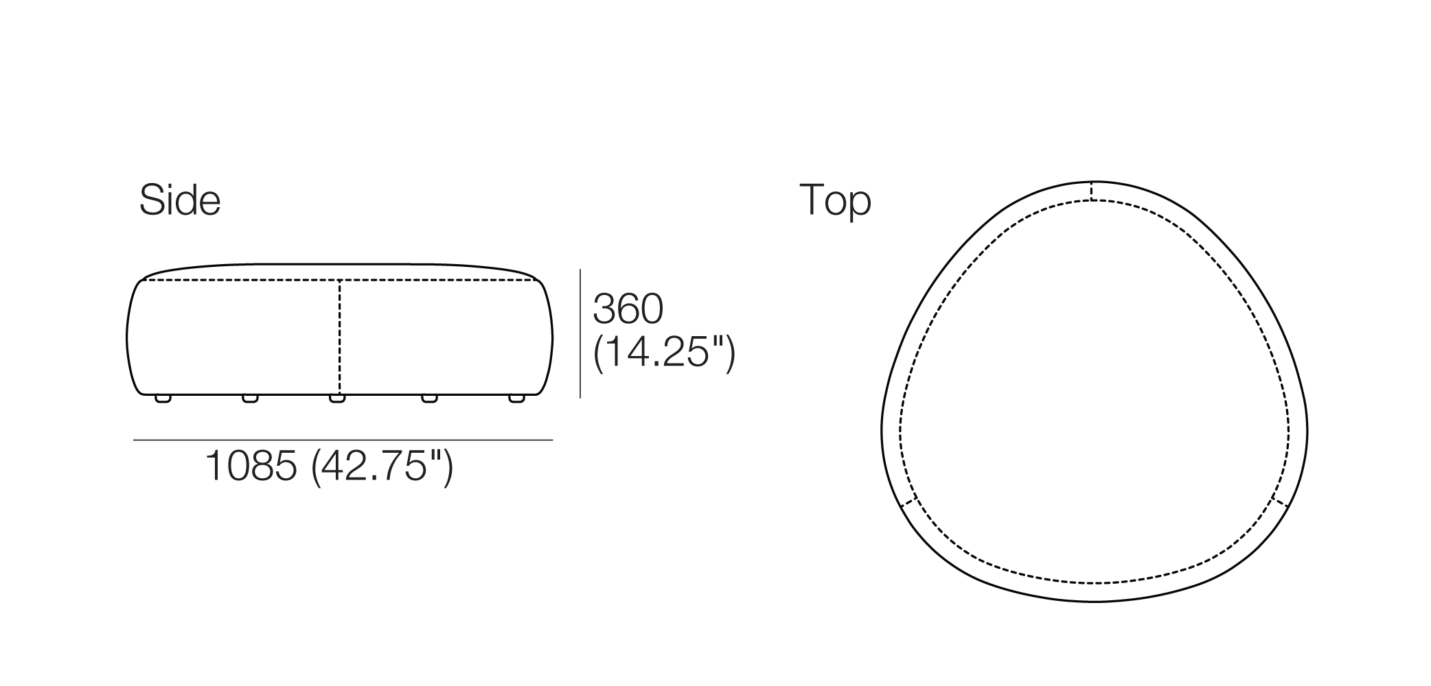 Crescent Outdoor Ottoman King Living