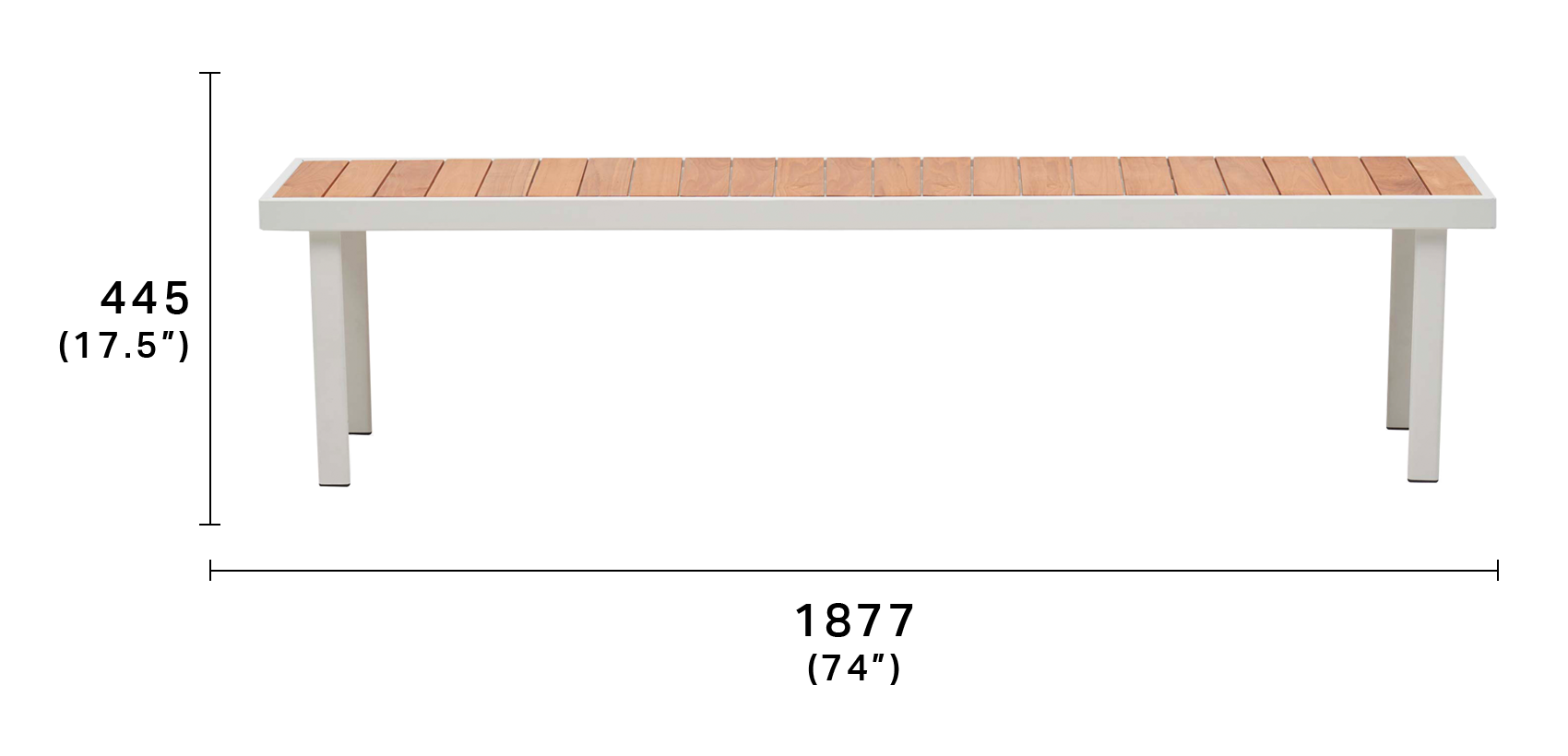 Plateau Outdoor Dining Bench 3 Seater King Living