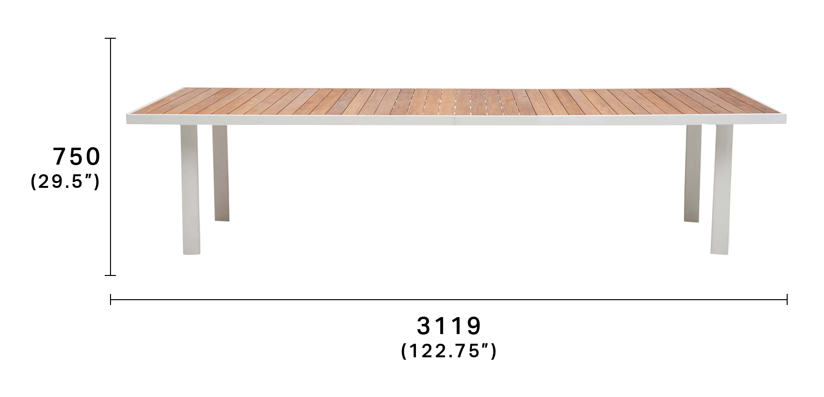 Plateau Outdoor Dining Table 10 Seater King Living