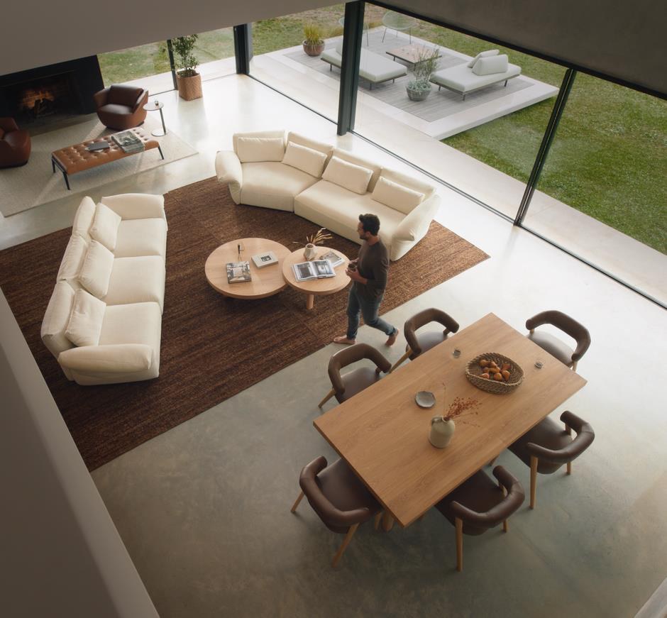 Finished living and dining space with King Living furniture
